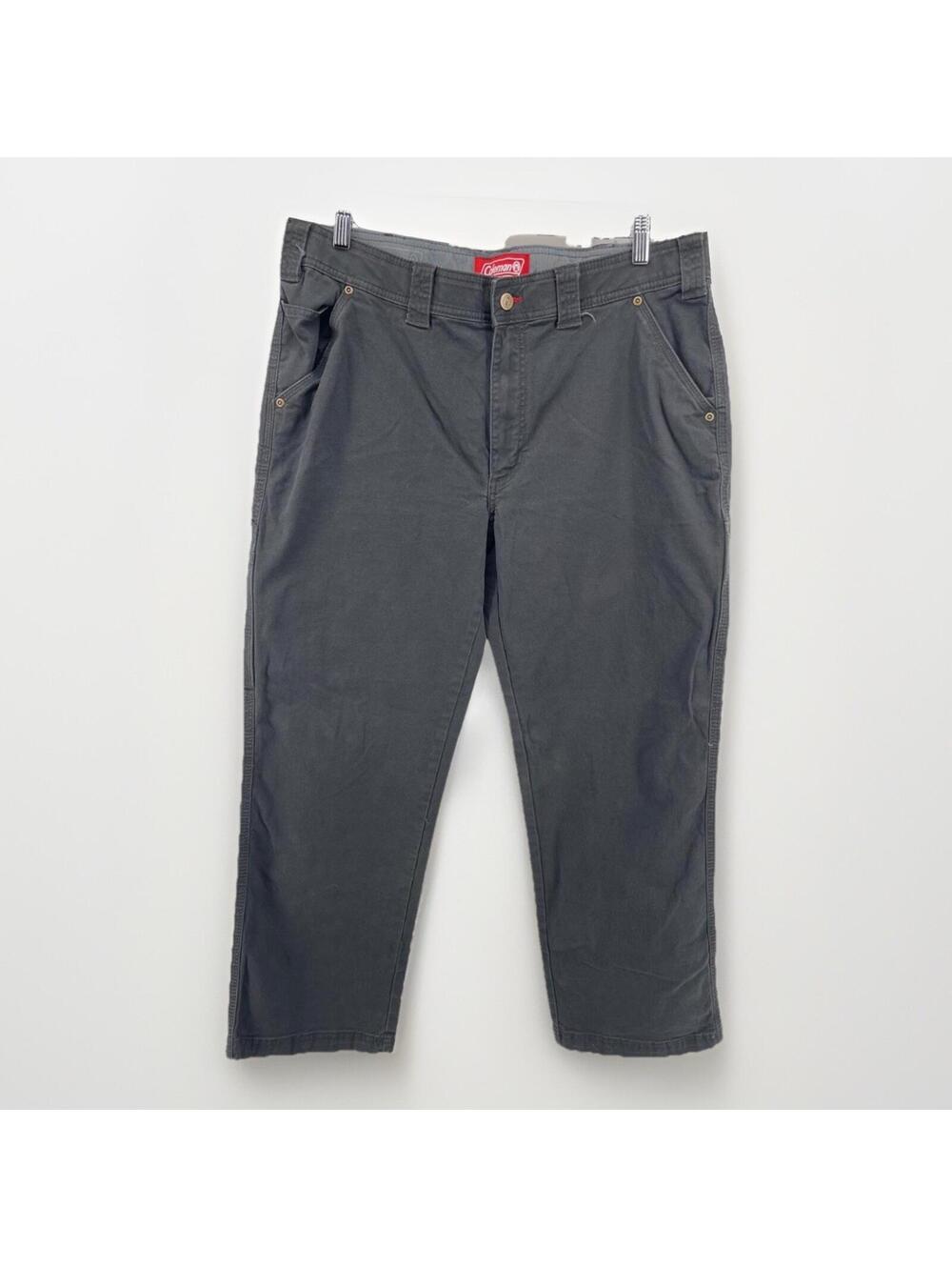Coleman Work Pants Men 36x30 Gray Utility Canvas Carpenter Outdoor Hiking